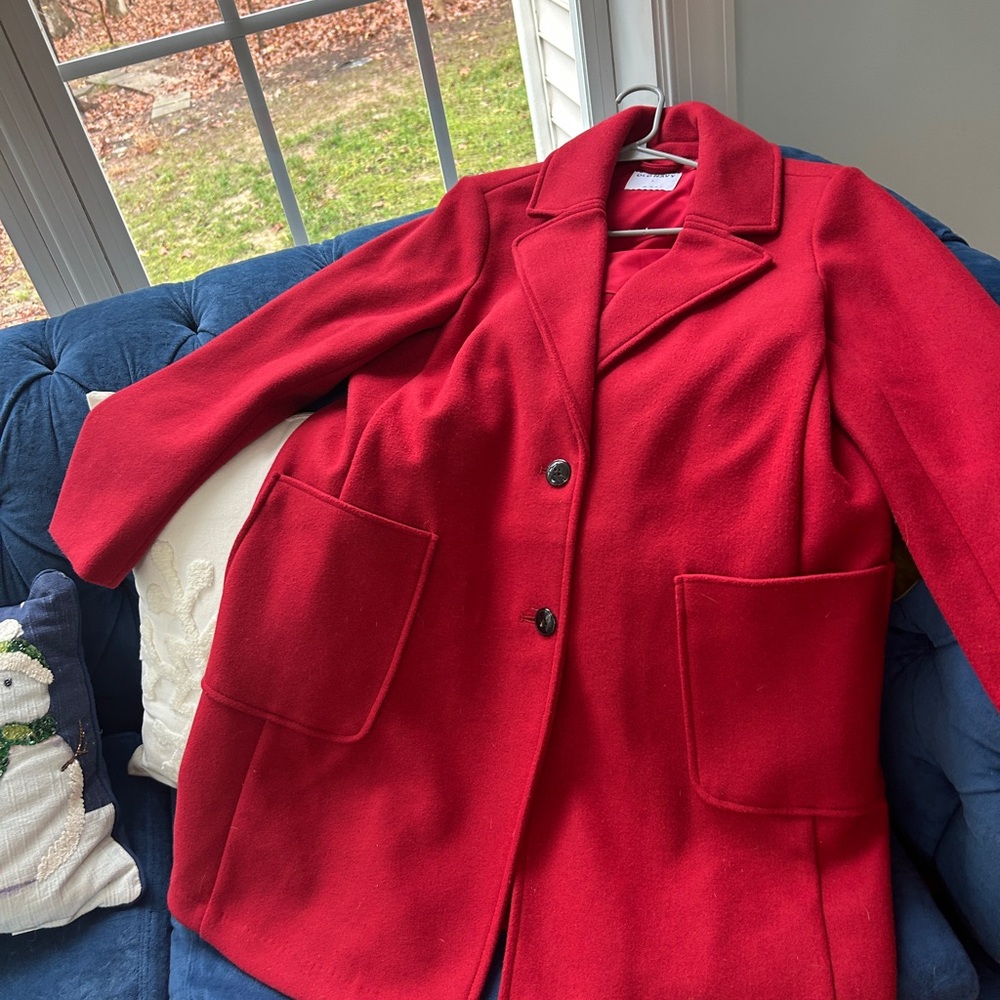 Old Navy Women's Vibrant Red Pea Coat